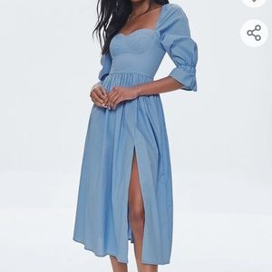Sweetheart Midi Dress in blue